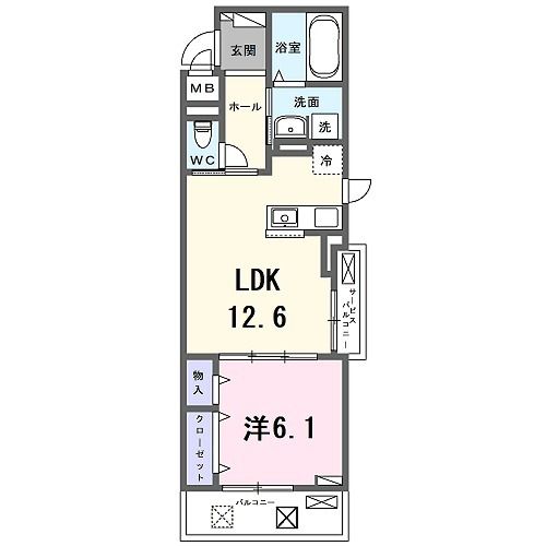 京都市南区久世殿城町のアパートの間取り