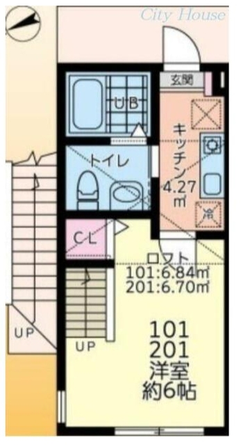 相模原市中央区宮下本町のアパートの間取り