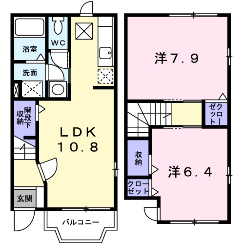 堺市美原区真福寺のアパートの間取り