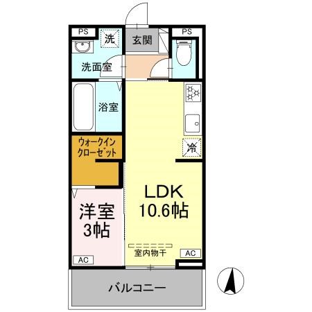 下関市新椋野のアパートの間取り