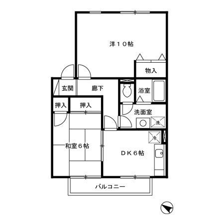 ふじみ野市市沢のアパートの間取り