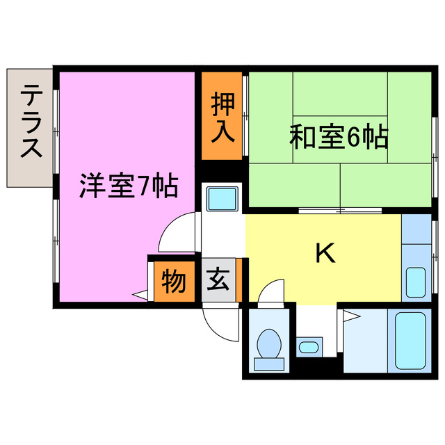 菩提樹ハイツＡ・Ｂ・Ｃの間取り