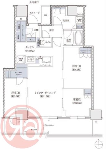 シエリアタワー大阪堀江の間取り