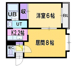 札幌市清田区平岡十条のマンションの間取り