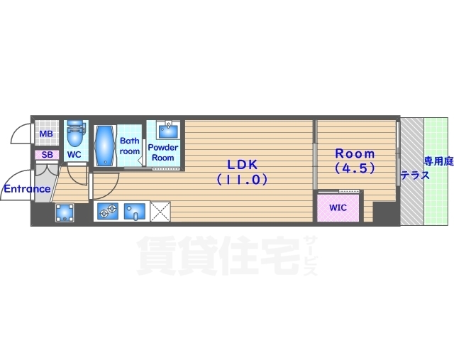 京都市南区八条源町のマンションの間取り