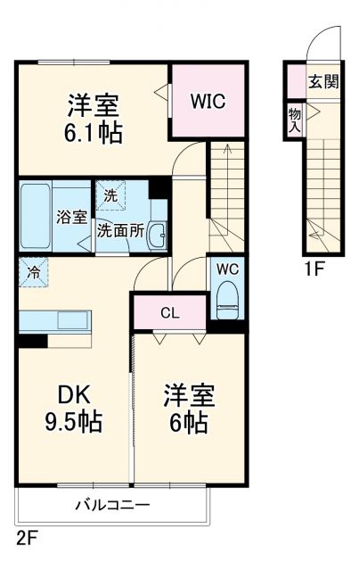 名古屋市天白区中砂町のアパートの間取り