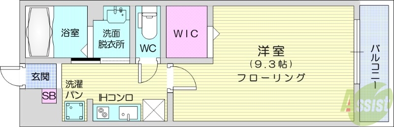 仙台市太白区あすと長町のアパートの間取り