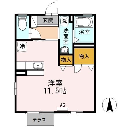 豊田市三軒町のアパートの間取り