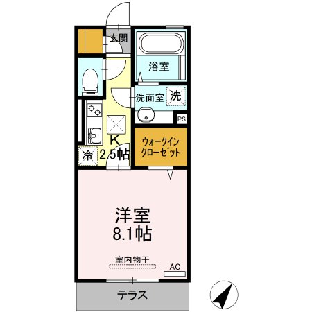 熊本市東区新南部のアパートの間取り