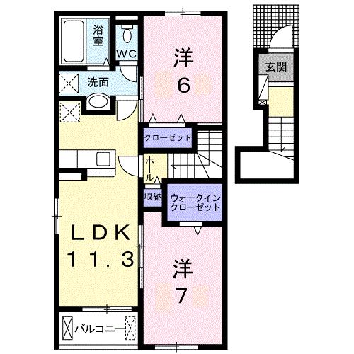 クラール綾川Ｄの間取り