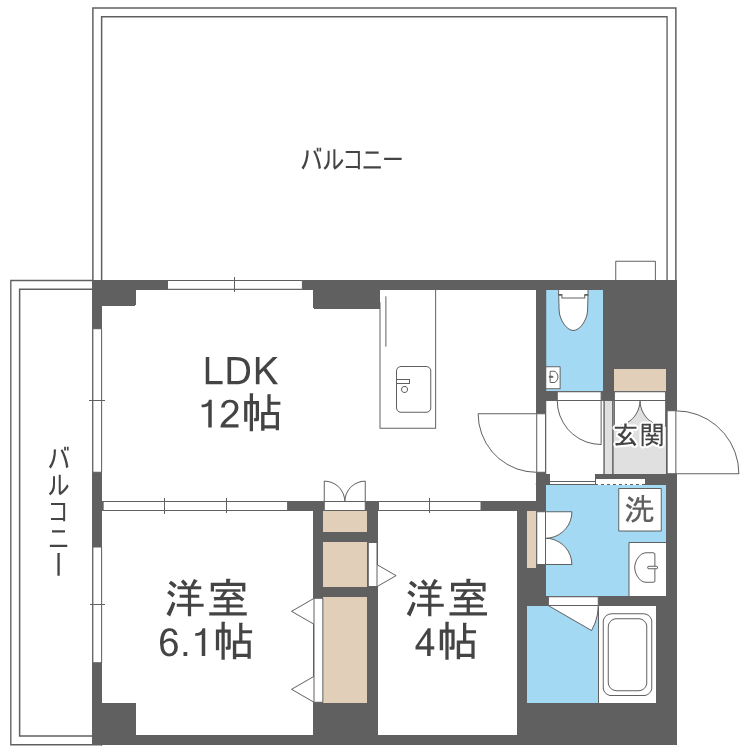 Ｈａｋａｔａ　Ｓｔａｔｉｏｎ　Ｓｏｕｔｈの間取り