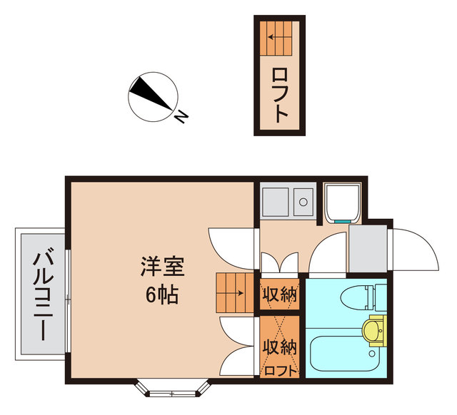 松戸市新松戸南のアパートの間取り