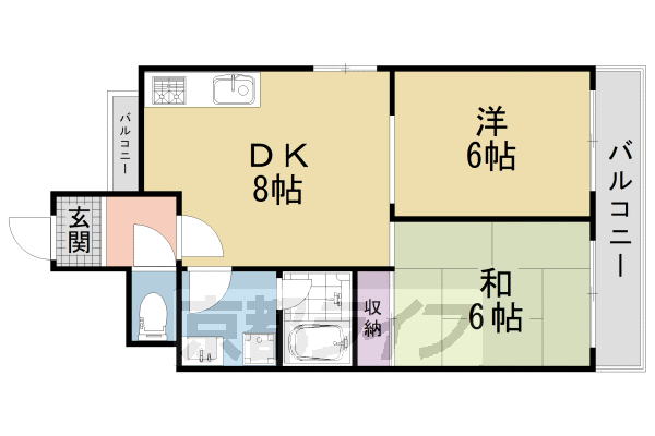 【サンマンション四条柳馬場の間取り】