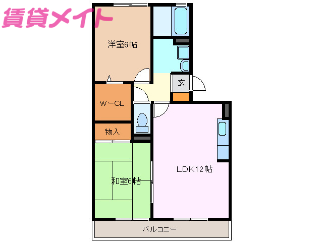 鈴鹿市算所のアパートの間取り