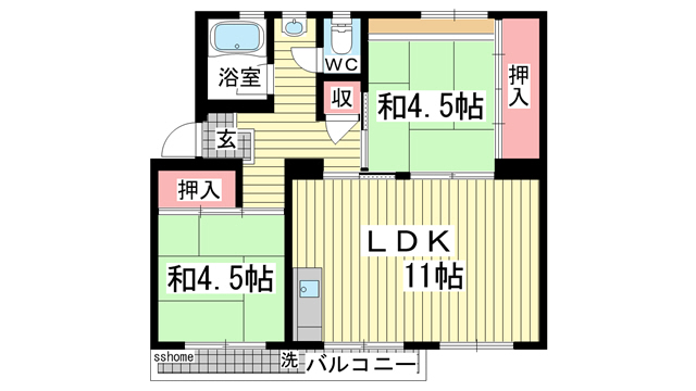 グランディア灘南通の間取り