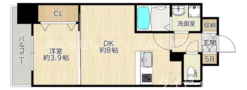 大阪市都島区御幸町のマンションの間取り