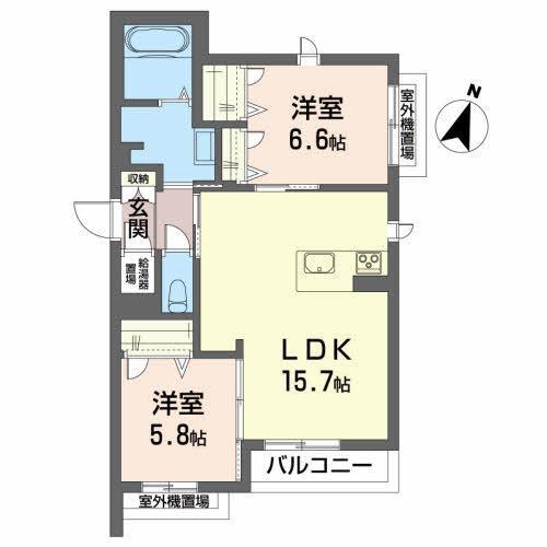 メゾンマスト名須川Ｂ棟の間取り