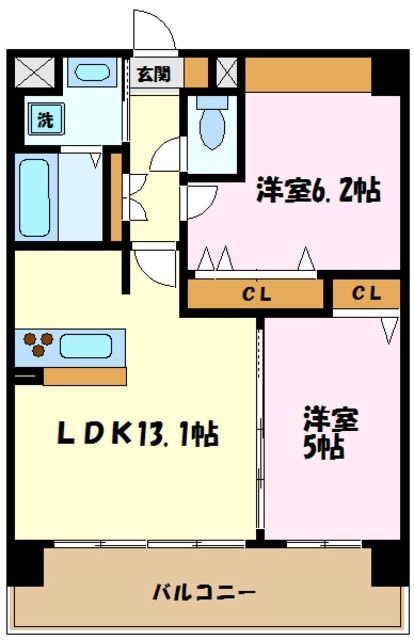 横浜市港北区日吉本町のマンションの間取り