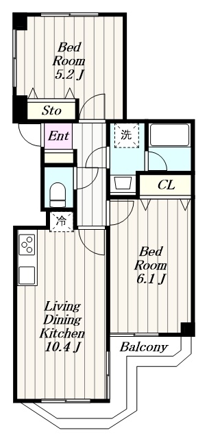 大和市南林間のマンションの間取り