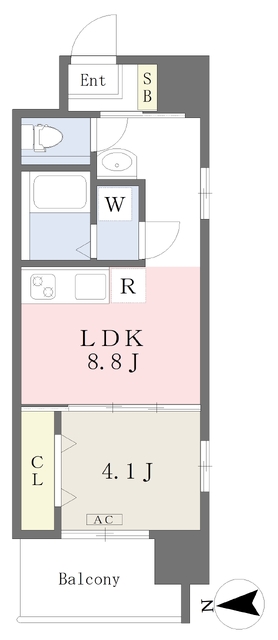 松山市本町のマンションの間取り