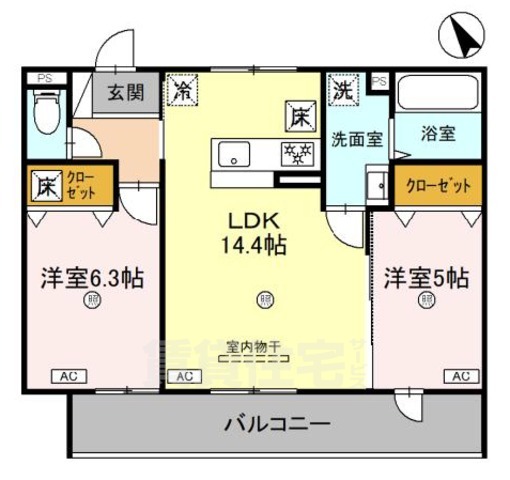 守山市勝部のアパートの間取り