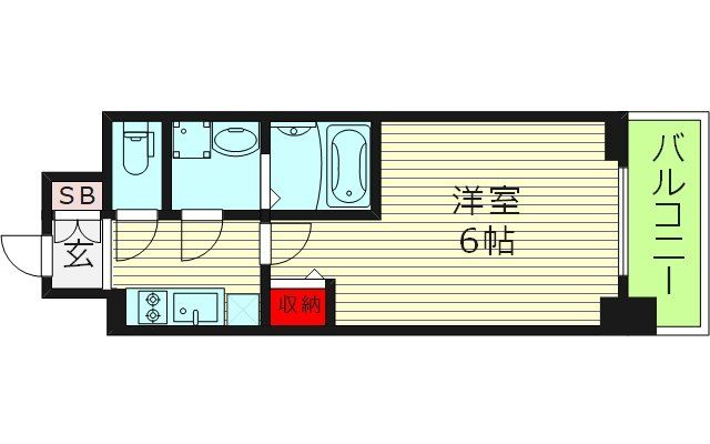 大阪市東成区大今里西のマンションの間取り