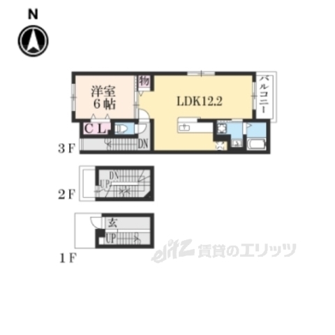 甲賀市水口町名坂のアパートの間取り