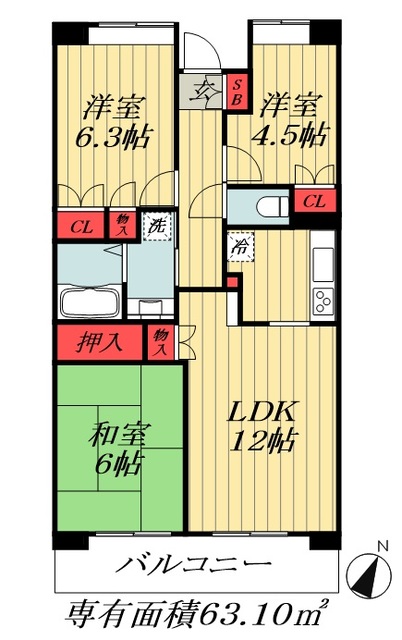 ガーデナヴィルマグノリア市川妙典の間取り