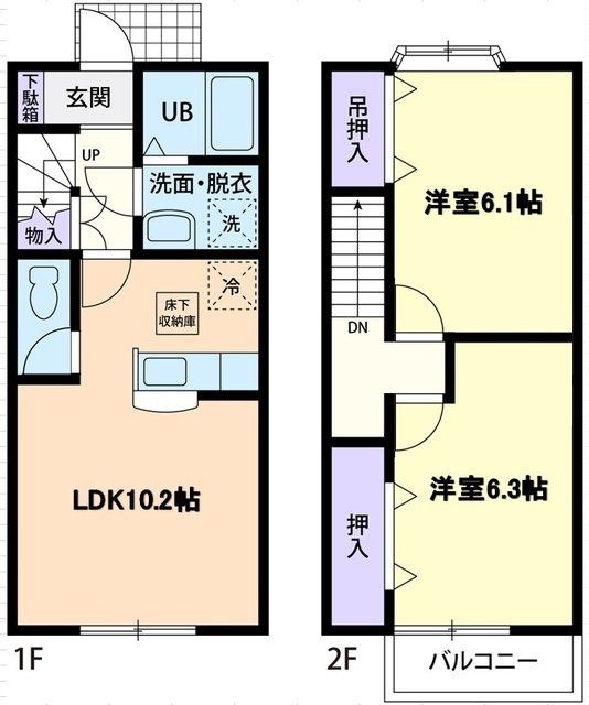 足利市毛野新町のアパートの間取り