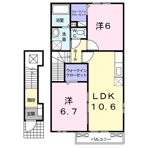 豊川市為当町のアパートの間取り