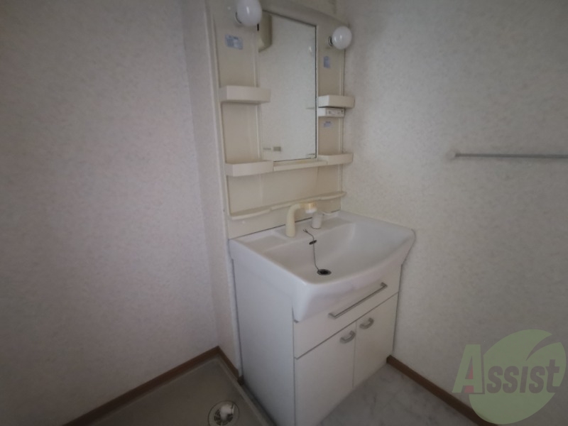 洗面設備　洗面です。でかくて使い勝手がよさそうです。