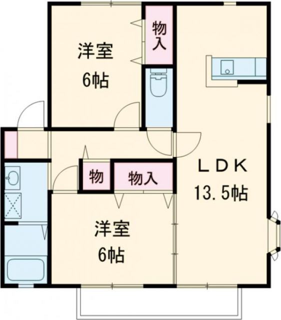ＪＲ宇都宮線 雀宮駅 バス乗車時間：15分 最寄りバス停で下車 徒歩10分 2階建 築23年の間取り写真