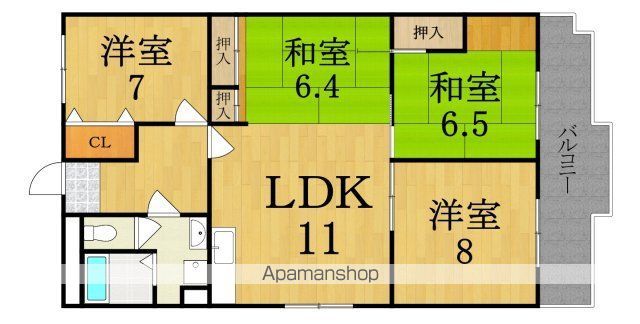近鉄大阪線 五位堂駅 徒歩21分 3階建 築35年の間取り写真