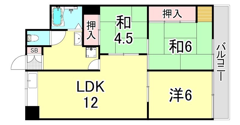 東朋第一マンションの間取り写真