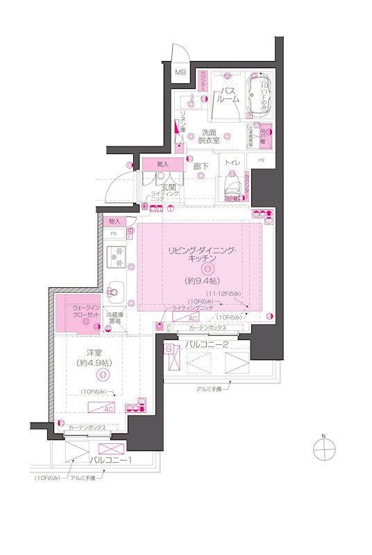 都営新宿線 岩本町駅 徒歩5分 12階建 築8年の間取り写真