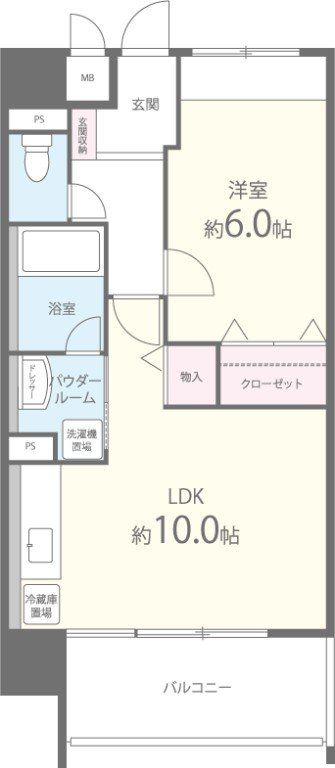 近鉄けいはんな線 荒本駅 徒歩3分 10階建 築21年の間取り写真