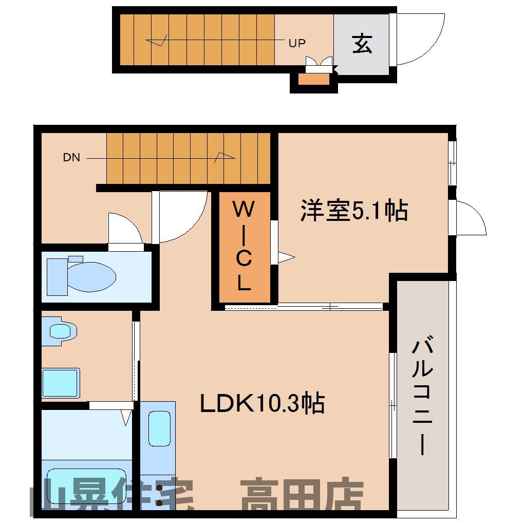 大和高田市中三倉堂のマンションの間取り