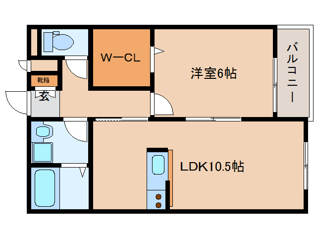 奈良市菅原東のアパートの間取り