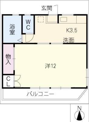 栗真ロイヤルハイツ　西棟の間取り