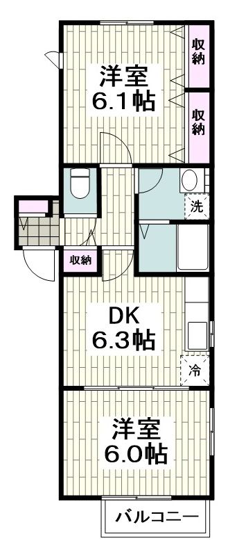 神奈川県逗子市逗子５（アパート）の賃貸物件の間取り
