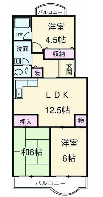 【小田原市南町のマンションの間取り】