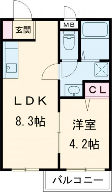 東大阪市東石切町のアパートの間取り