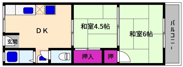 神戸市東灘区本山南町のマンションの間取り