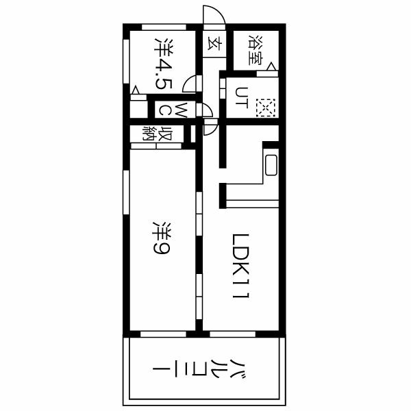 姫路市安田のマンションの間取り