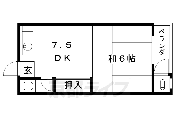 京都市伏見区向島中島町のマンションの間取り