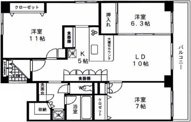 池之端パークハイツの間取り