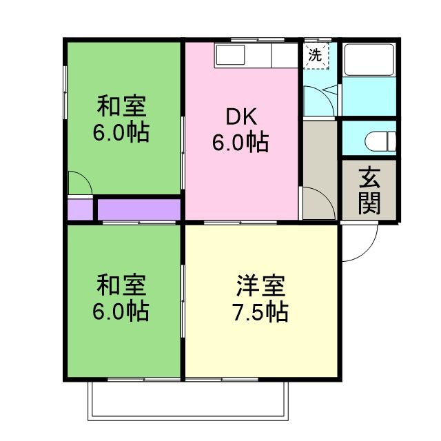 楠サンハイツＡ棟の間取り