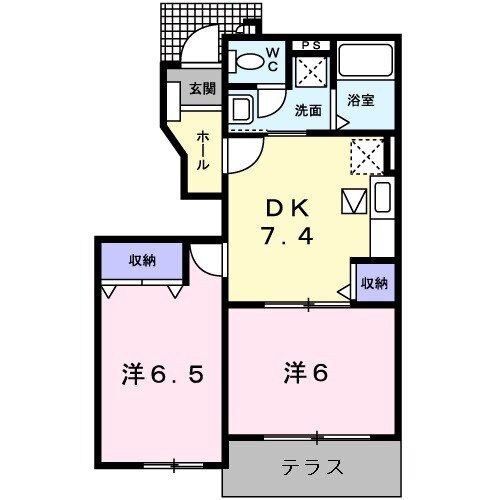 伊勢市上地町のアパートの間取り