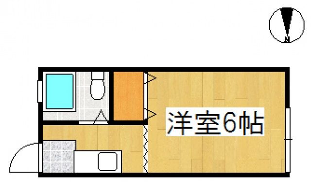 倉敷市東富井のアパートの間取り