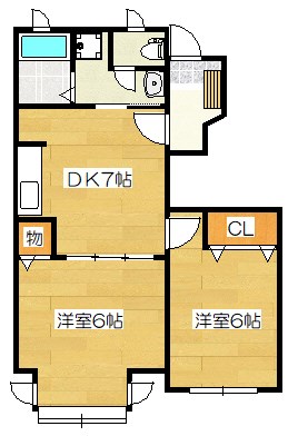 コンフォート朱雀Ａの間取り